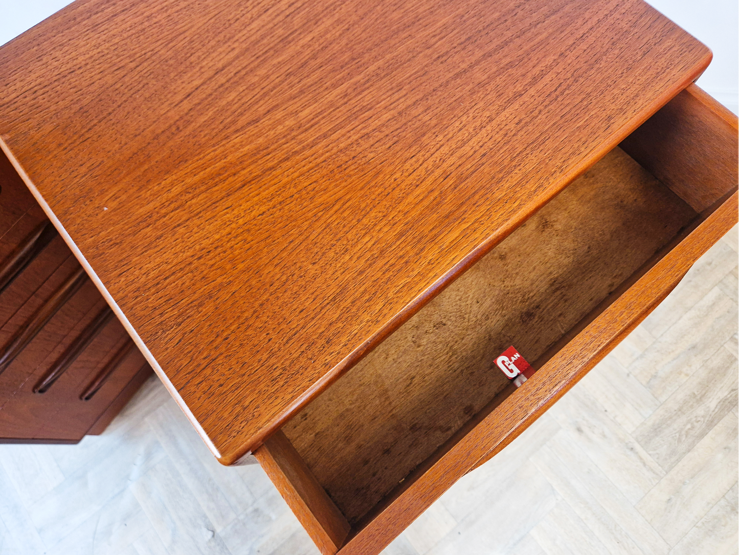 PAIR V.B Wilkins For G Plan Red Label Danish Design Medium Teak Tallboy Chest of Drawers