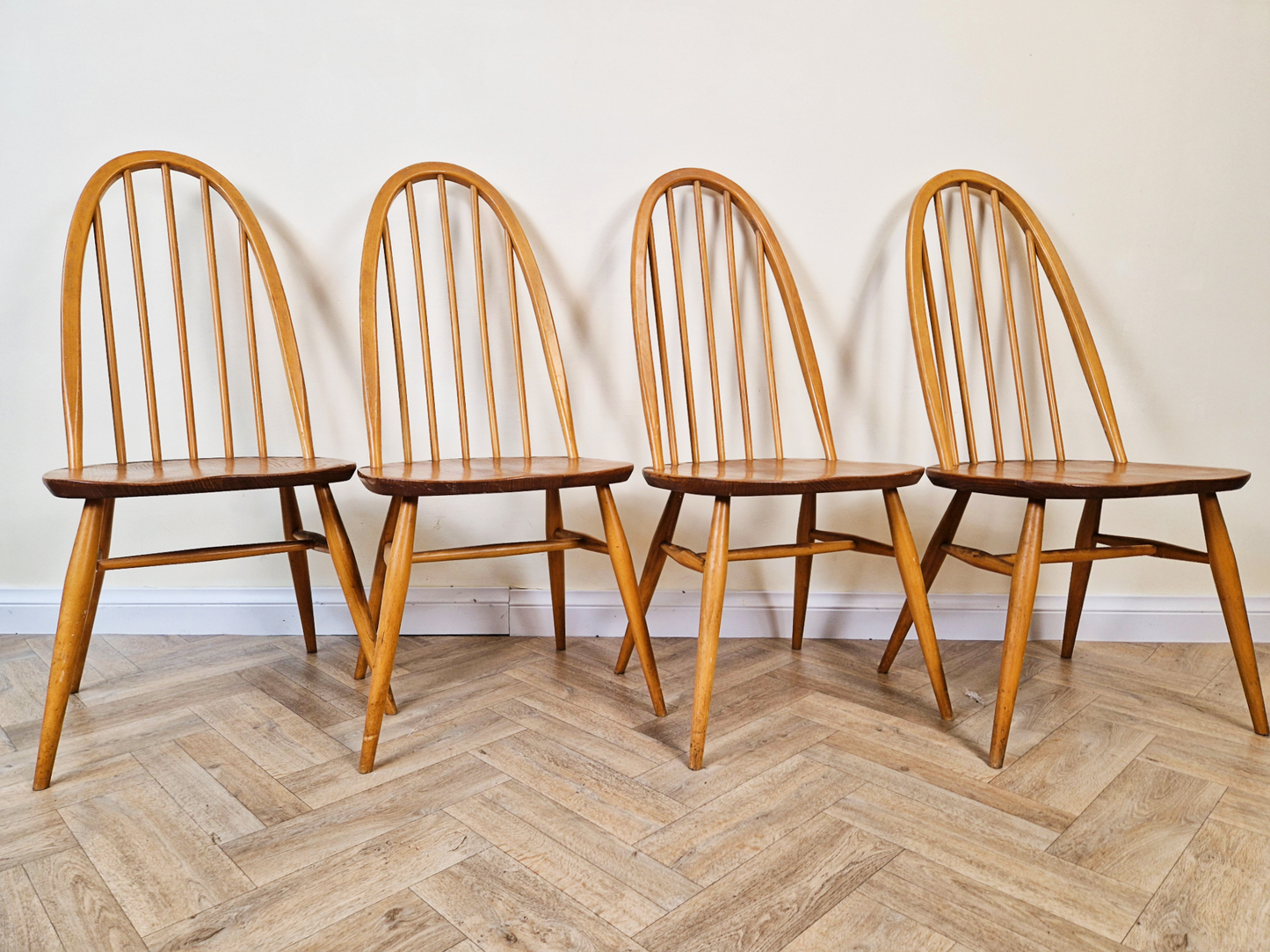 Ercol Mid Century Solid Elm Danish Design Drop Leaf Table & Chair Set