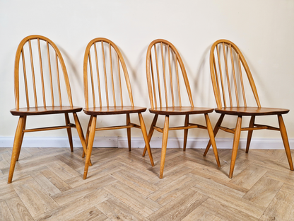 Ercol Mid Century Solid Elm Danish Design Drop Leaf Table & Chair Set