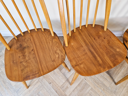 Ercol Mid Century Solid Elm Danish Design Drop Leaf Table & Chair Set