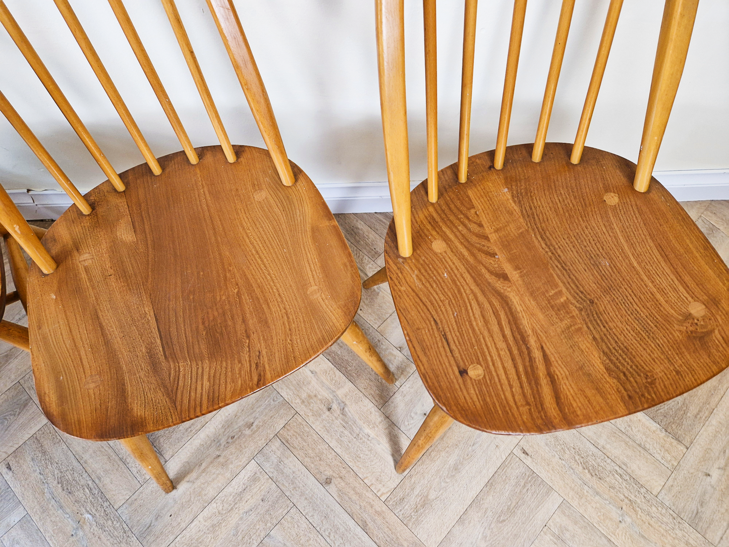 Ercol Mid Century Solid Elm Danish Design Drop Leaf Table & Chair Set