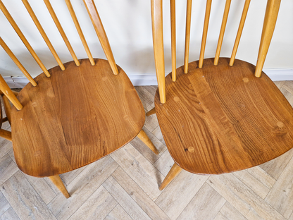 Ercol Mid Century Solid Elm Danish Design Drop Leaf Table & Chair Set