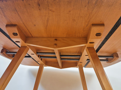 Ercol Mid Century Solid Elm Danish Design Drop Leaf Table & Chair Set