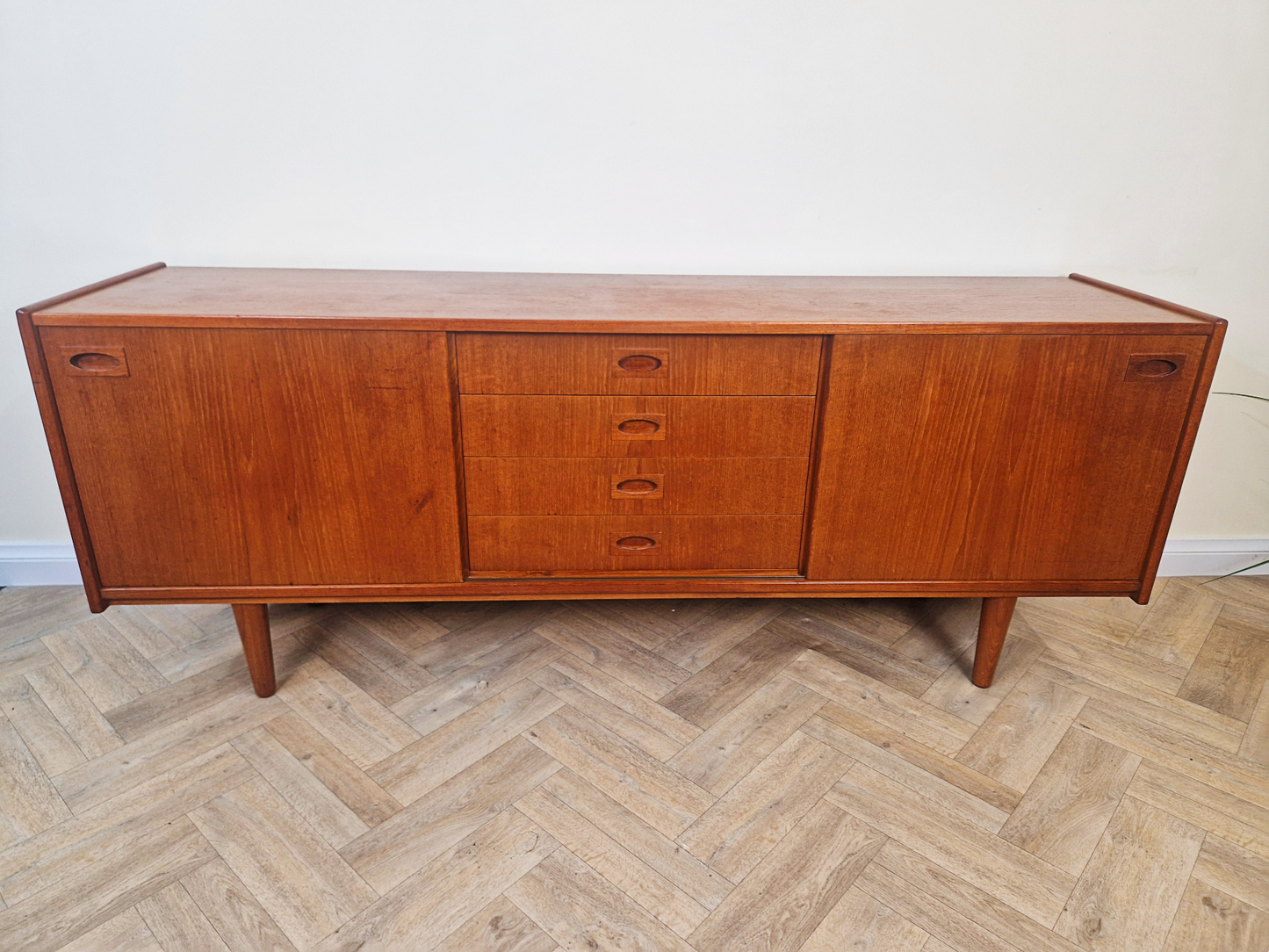 Arne Hovmand Olsen for Mogens Møbel Vintage Mid Century Solid Teak Sideboard
