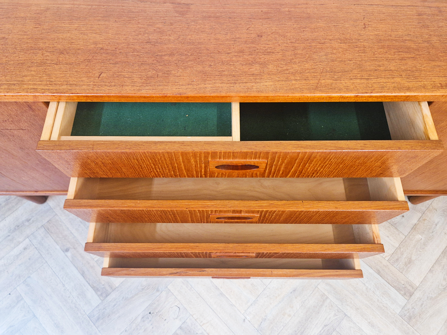 Arne Hovmand Olsen for Mogens Møbel Vintage Mid Century Solid Teak Sideboard