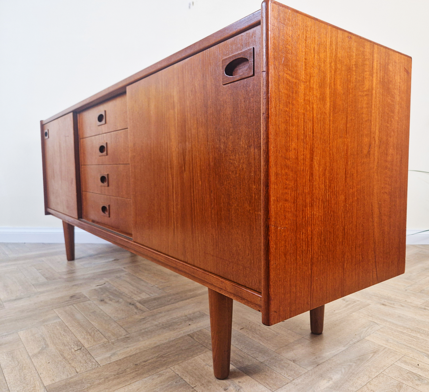 Arne Hovmand Olsen for Mogens Møbel Vintage Mid Century Solid Teak Sideboard