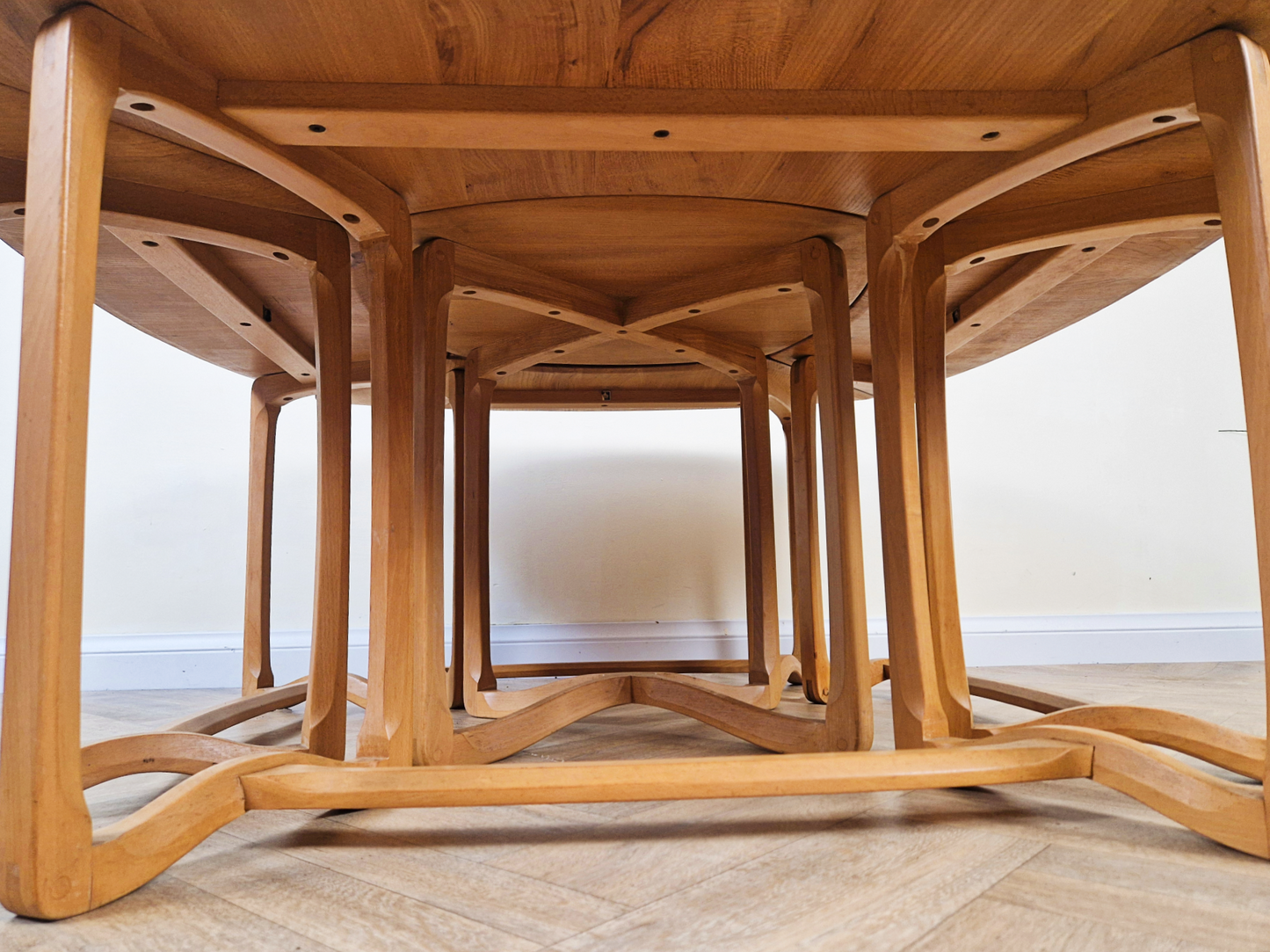 Lucian Ercolini for Ercol Model '450 Supper Table' Vintage Mid Century Solid Elm Accent Coffee Table