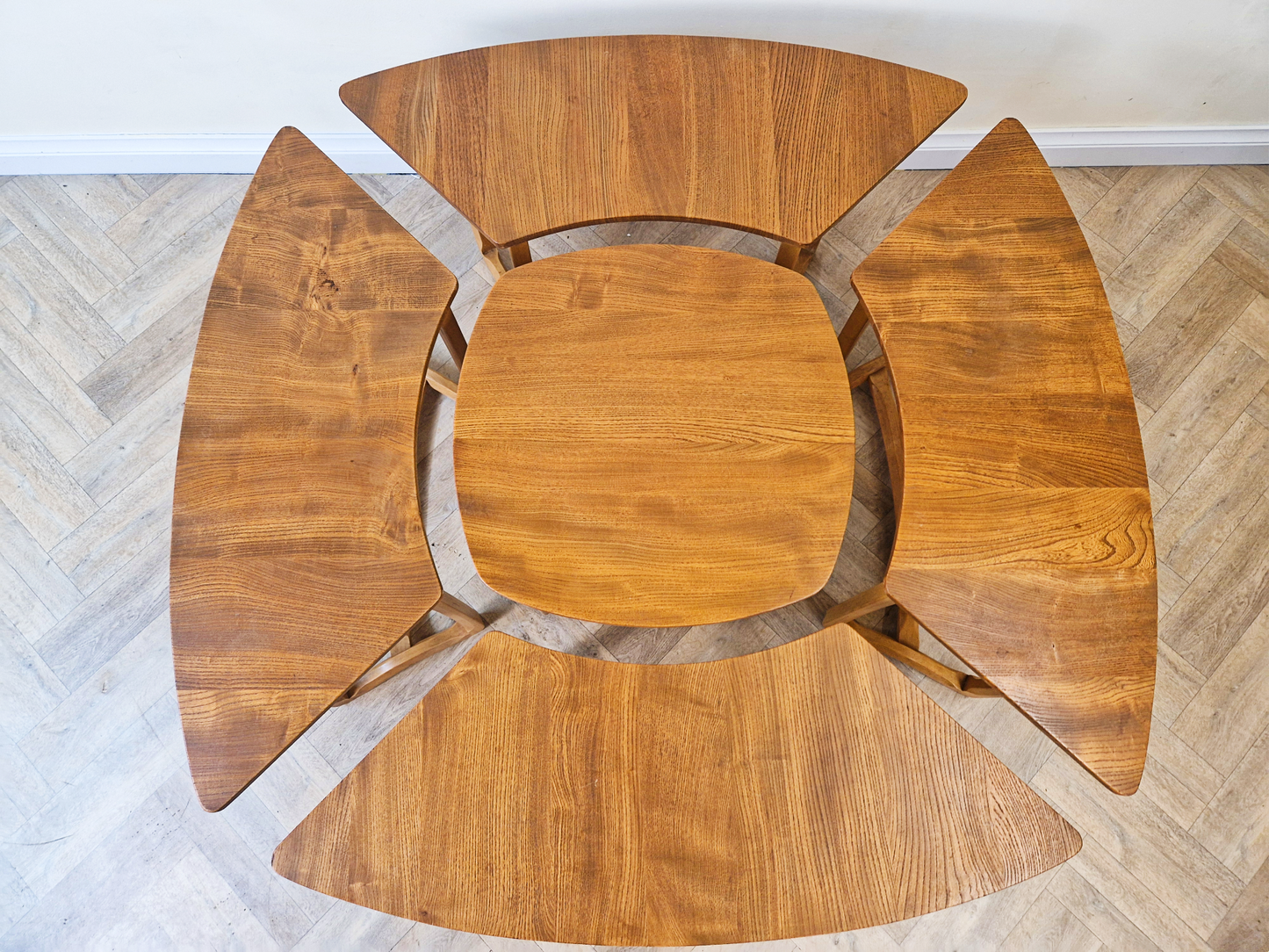 Lucian Ercolini for Ercol Model '450 Supper Table' Vintage Mid Century Solid Elm Accent Coffee Table