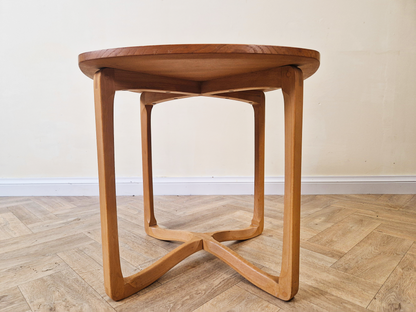 Lucian Ercolini for Ercol Model '450 Supper Table' Vintage Mid Century Solid Elm Accent Coffee Table