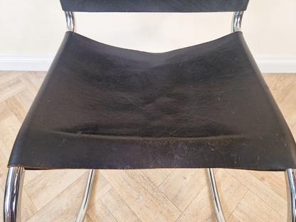Mies Van Der Rohe For Thonet Leather & Chrome Mid Century Bauhaus Lounge Chair