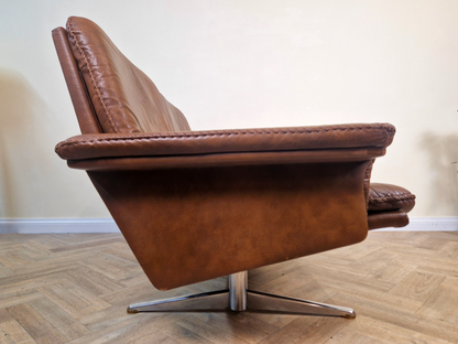 Werner Langenfeld ESA Møbelværk Danish Mid Century Leather & Chrome 2 Seat Sofa