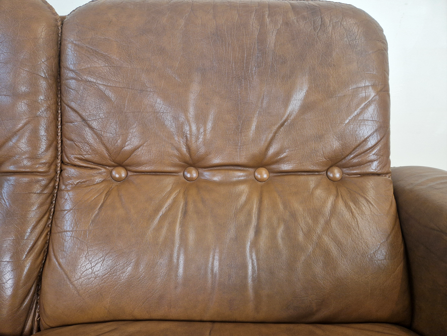 Werner Langenfeld ESA Møbelværk Danish Mid Century Leather & Chrome 2 Seat Sofa