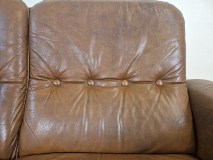 Werner Langenfeld ESA Møbelværk Danish Mid Century Leather & Chrome 2 Seat Sofa