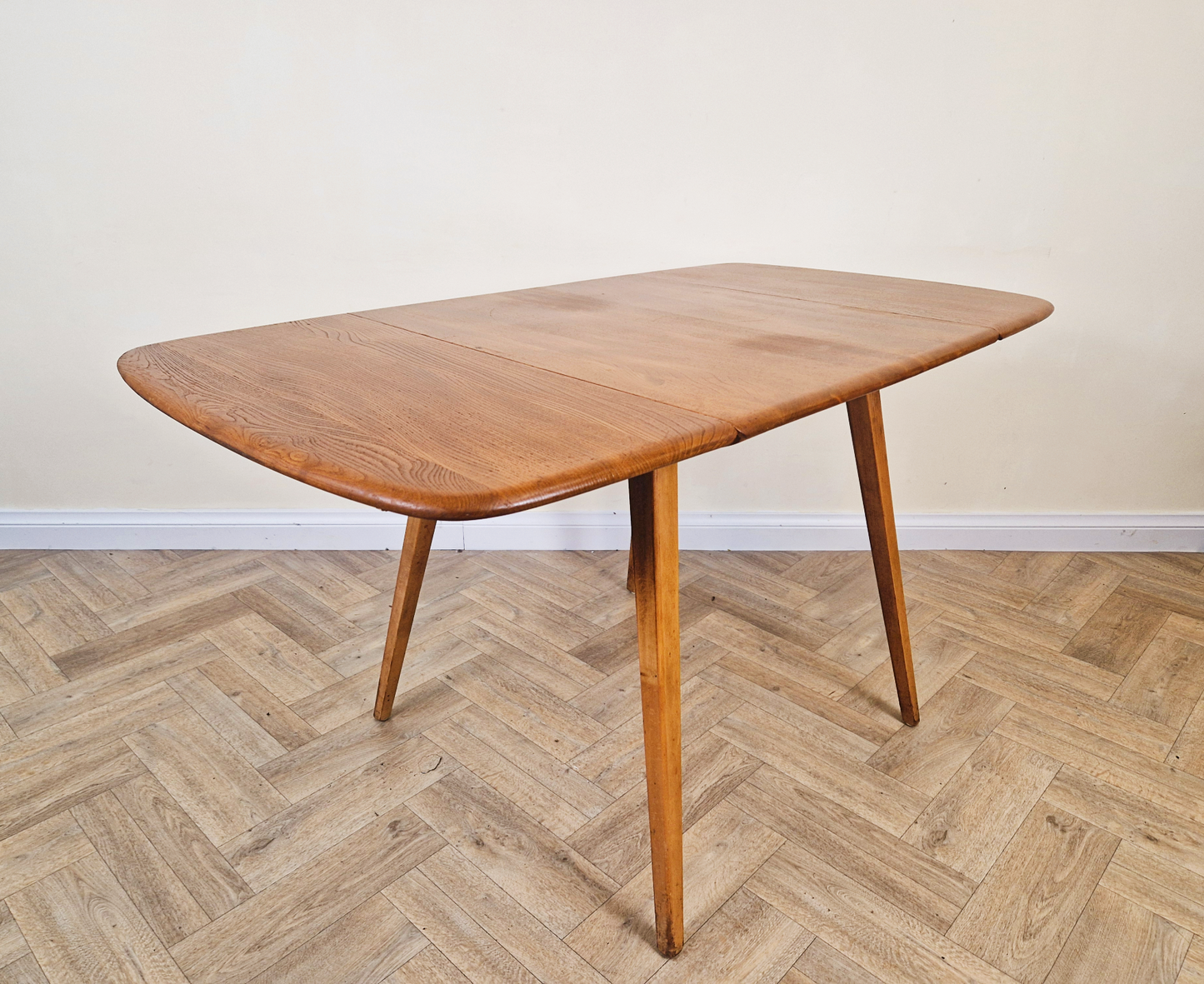 Ercol Windsor Mid Century Solid Elm Danish Design Drop Leaf Table & Chair Set
