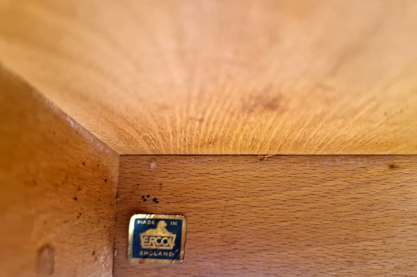 Ercol Windsor Mid Century Solid Elm Danish Design Drop Leaf Table & Chair Set