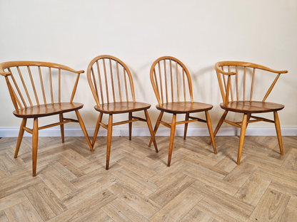 Ercol Windsor Mid Century Solid Elm Danish Design Drop Leaf Table & Chair Set