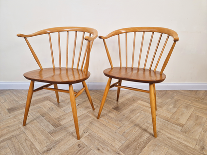 Ercol Windsor Mid Century Solid Elm Danish Design Drop Leaf Table & Chair Set