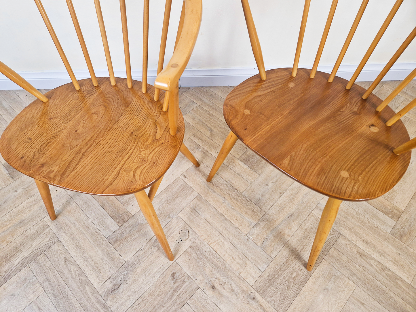 Ercol Windsor Mid Century Solid Elm Danish Design Drop Leaf Table & Chair Set