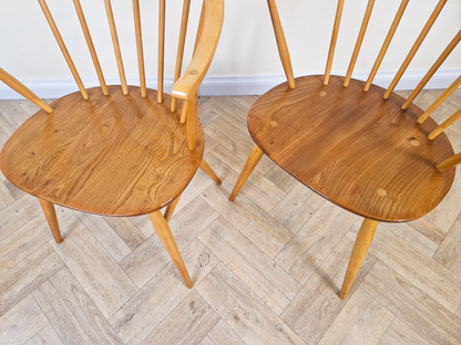 Ercol Windsor Mid Century Solid Elm Danish Design Drop Leaf Table & Chair Set