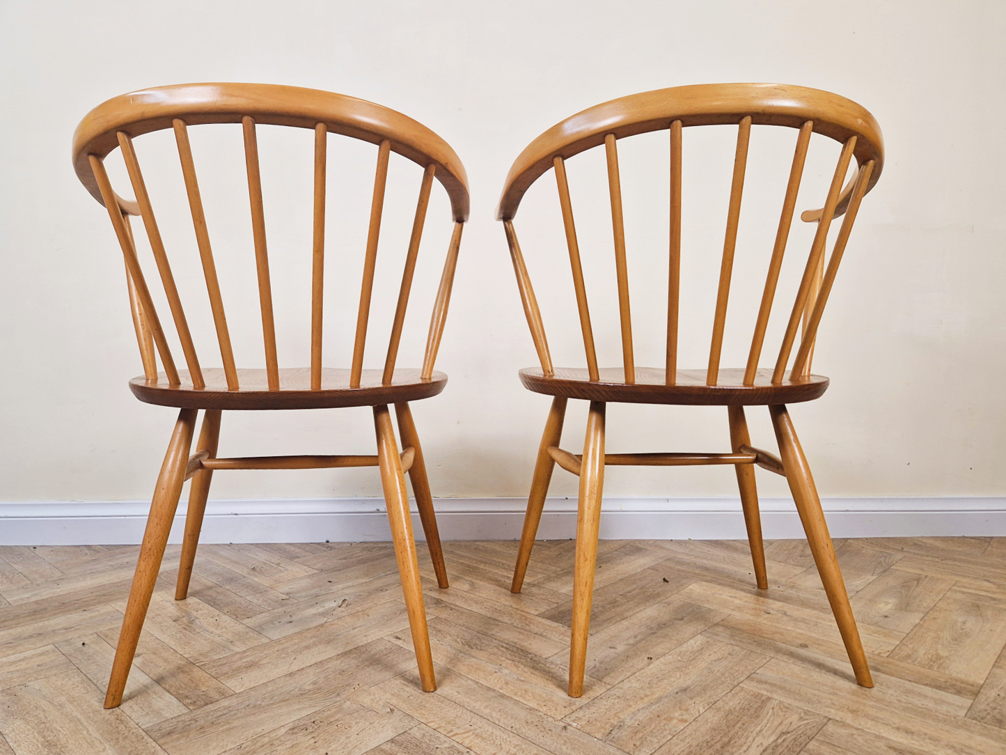 Ercol Windsor Mid Century Solid Elm Danish Design Drop Leaf Table & Chair Set