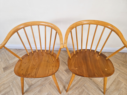 Ercol Windsor Mid Century Solid Elm Danish Design Drop Leaf Table & Chair Set
