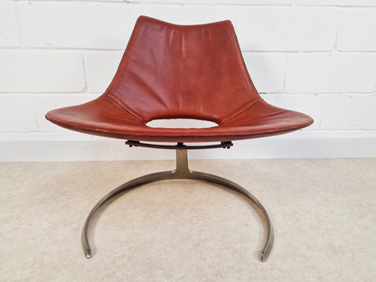 Preben Fabricius & Jørgen Kastholm Pair Scimitar IS63 Mid Century Lounge Chairs