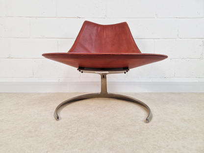 Preben Fabricius & Jørgen Kastholm Pair Scimitar IS63 Mid Century Lounge Chairs