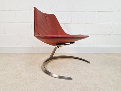 Preben Fabricius & Jørgen Kastholm Pair Scimitar IS63 Mid Century Lounge Chairs
