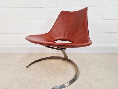 Preben Fabricius & Jørgen Kastholm Pair Scimitar IS63 Mid Century Lounge Chairs