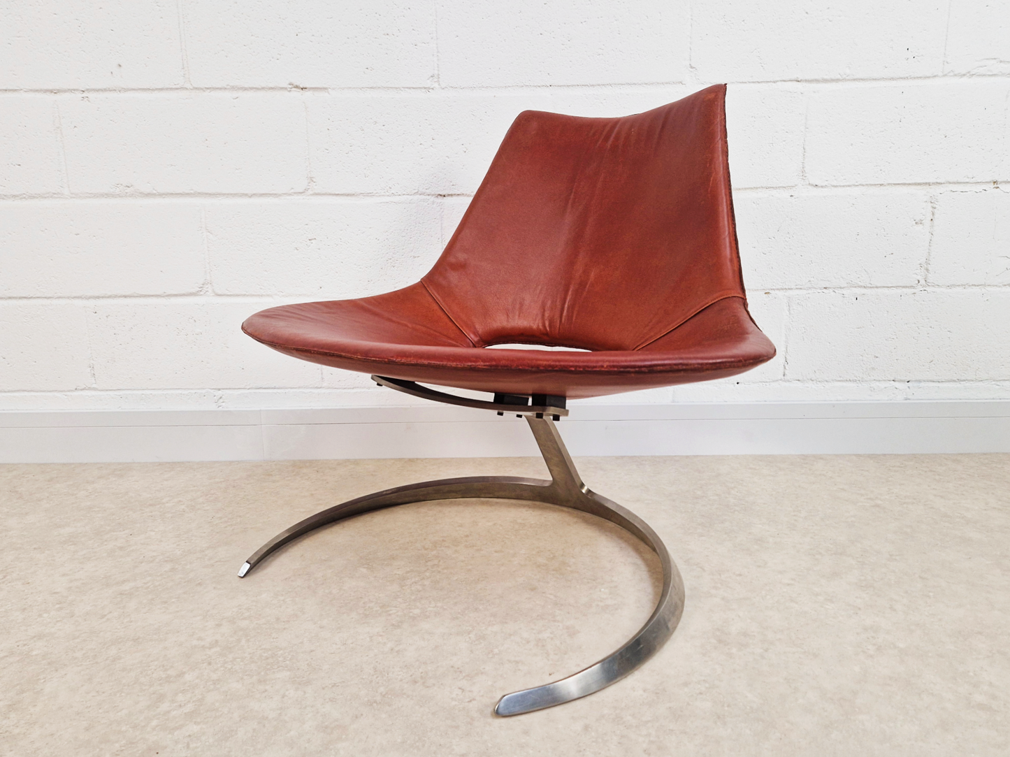Preben Fabricius & Jørgen Kastholm Pair Scimitar IS63 Mid Century Lounge Chairs