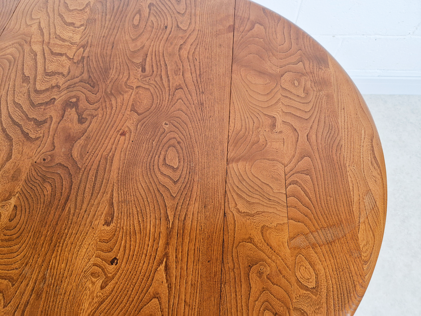 Ercol Vintage Mid Century Solid Elm Drop Leaf Table and Stickback Chair Dining Set