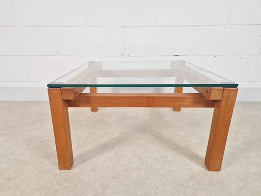 Jonathan Makepeace for Heals of London Vintage Glass & Pine Square Coffee Table