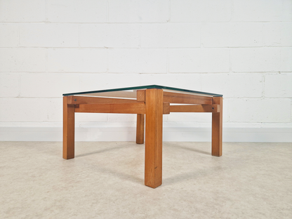 Jonathan Makepeace for Heals of London Vintage Glass & Pine Square Coffee Table