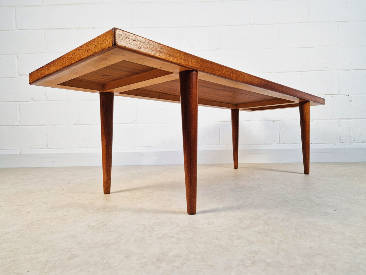 Mogens Kold Møbelfabrik Vintage Danish Mid Century Teak Long John Coffee Table