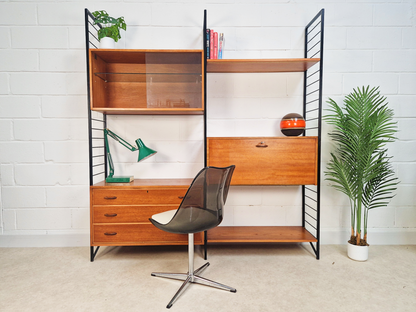 Staples Ladderax 3 Bay Vintage Mid Century Danish Design 1960s Modular Cabinets