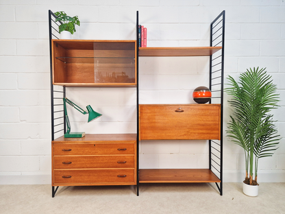 Staples Ladderax 3 Bay Vintage Mid Century Danish Design 1960s Modular Cabinets