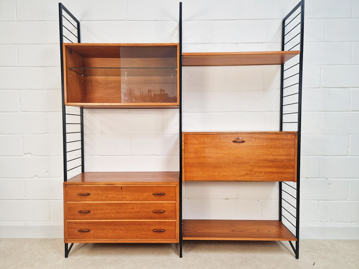 Staples Ladderax 3 Bay Vintage Mid Century Danish Design 1960s Modular Cabinets