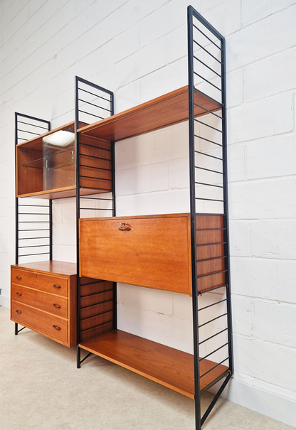 Staples Ladderax 3 Bay Vintage Mid Century Danish Design 1960s Modular Cabinets