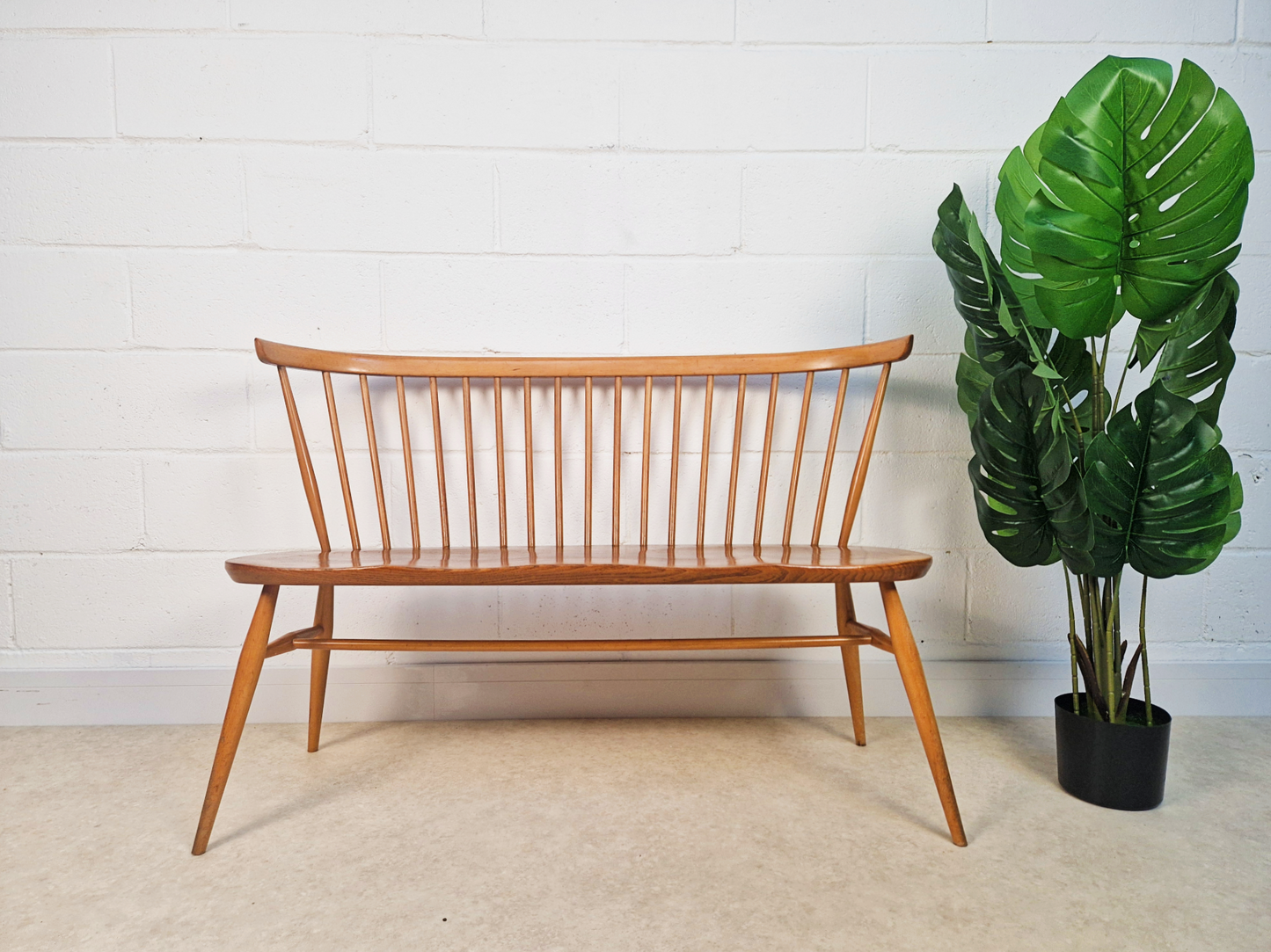 Ercol Heritage Solid Elm Model 359 Vintage Mid Century 2 Seater Loveseat