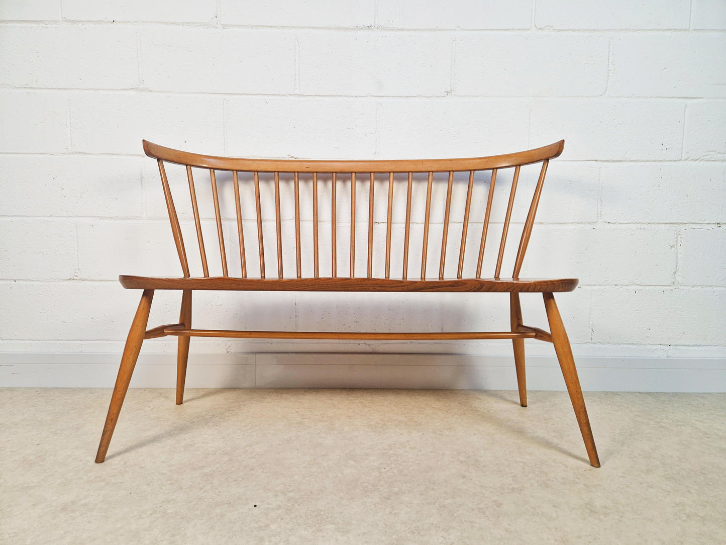 Ercol Heritage Solid Elm Model 359 Vintage Mid Century 2 Seater Loveseat