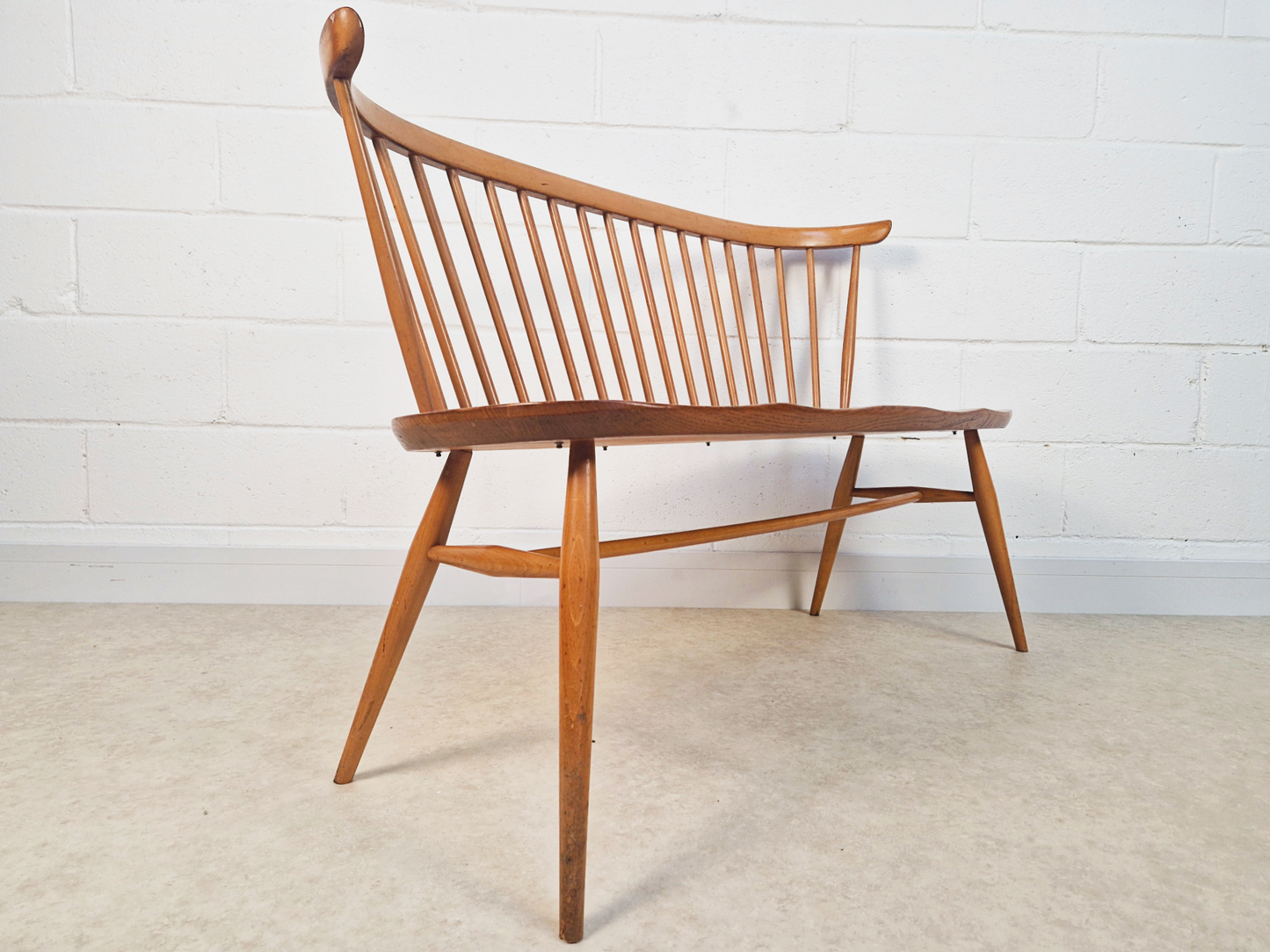 Ercol Heritage Solid Elm Model 359 Vintage Mid Century 2 Seater Loveseat