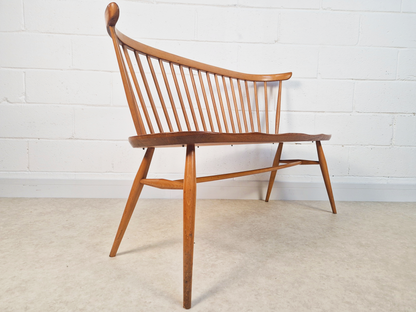 Ercol Heritage Solid Elm Model 359 Vintage Mid Century 2 Seater Loveseat