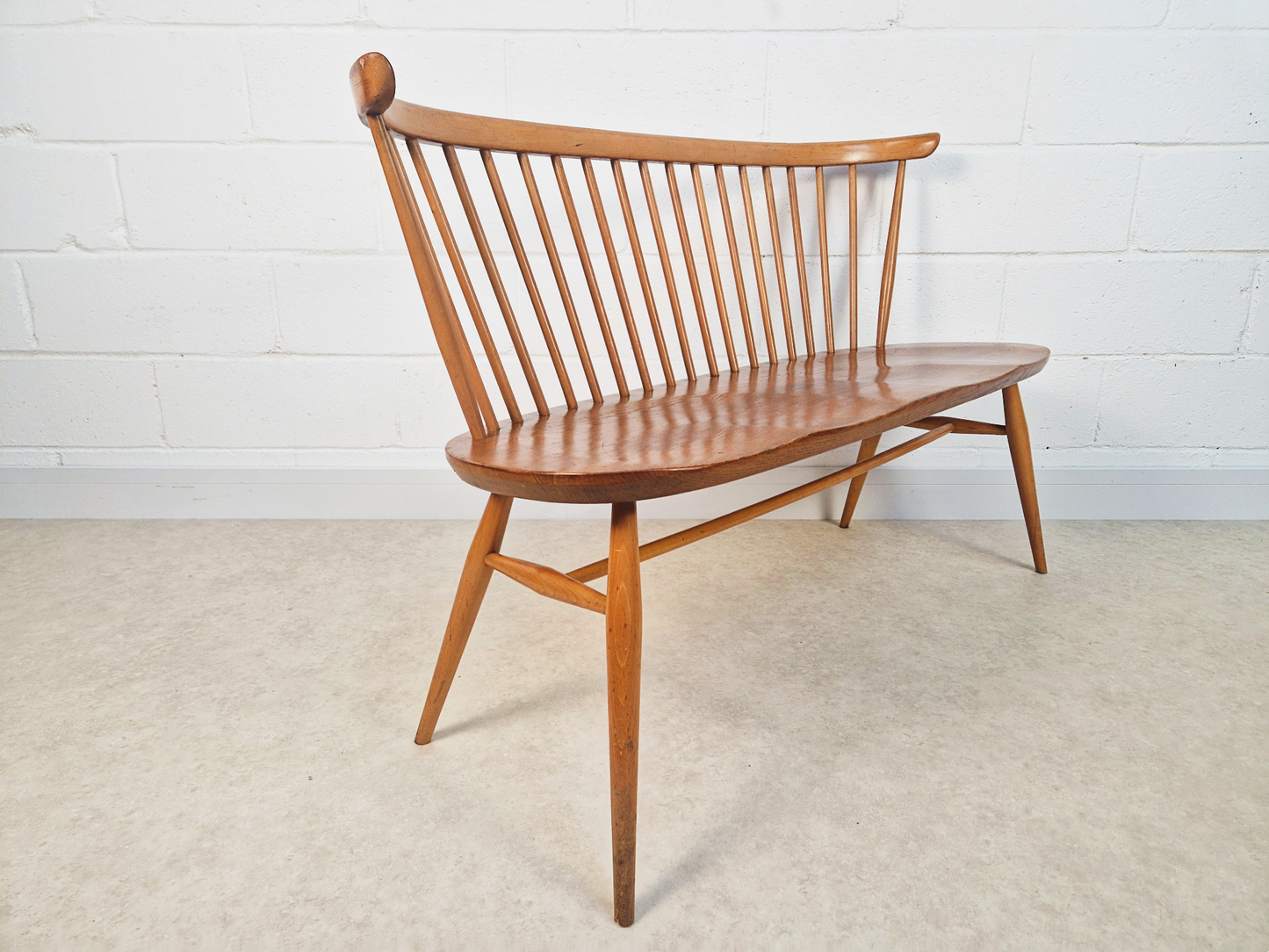 Ercol Heritage Solid Elm Model 359 Vintage Mid Century 2 Seater Loveseat