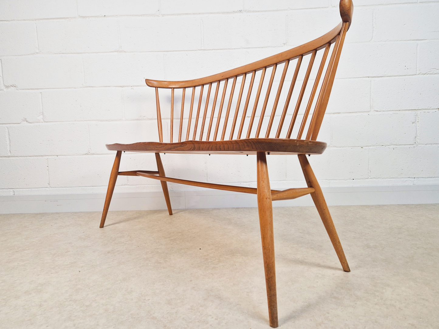 Ercol Heritage Solid Elm Model 359 Vintage Mid Century 2 Seater Loveseat