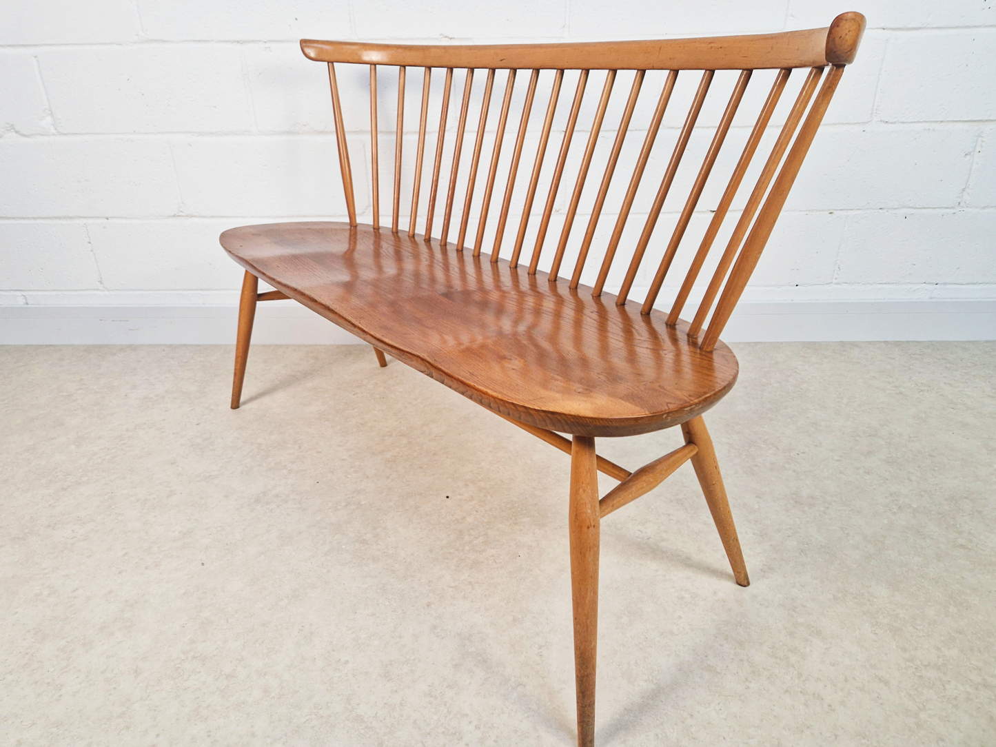 Ercol Heritage Solid Elm Model 359 Vintage Mid Century 2 Seater Loveseat