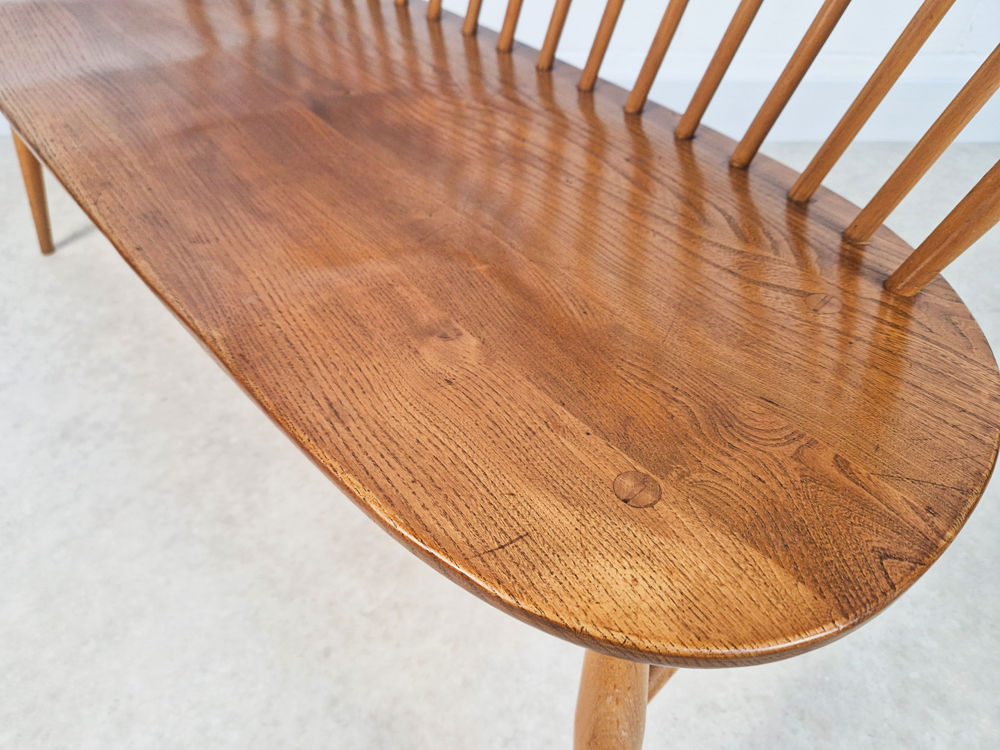 Ercol Heritage Solid Elm Model 359 Vintage Mid Century 2 Seater Loveseat