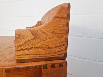 Ercol Vintage Mid Century Solid Elm 1960s Writing Desk WIth Matching Stool