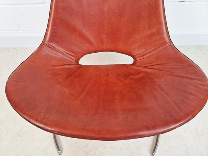 Preben Fabricius & Jørgen Kastholm Pair Scimitar IS63 Mid Century Lounge Chairs