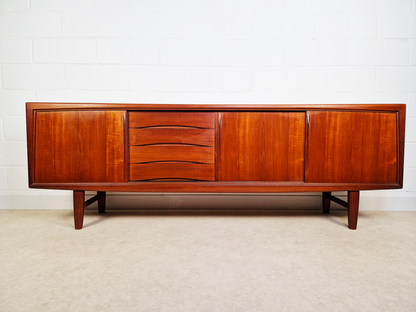 Gunni Ømman For Axel Christiansen Danish Mid Century Teak Long Sideboard Credenza