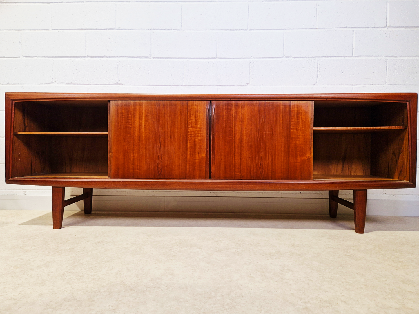 Gunni Ømman For Axel Christiansen Danish Mid Century Teak Long Sideboard Credenza